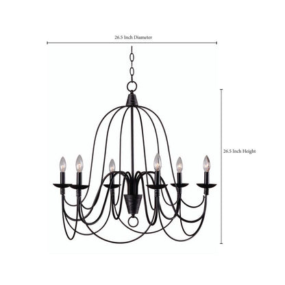  Pannier 6-Light Oil Rubbed Bronze Candle Circle Chandelier