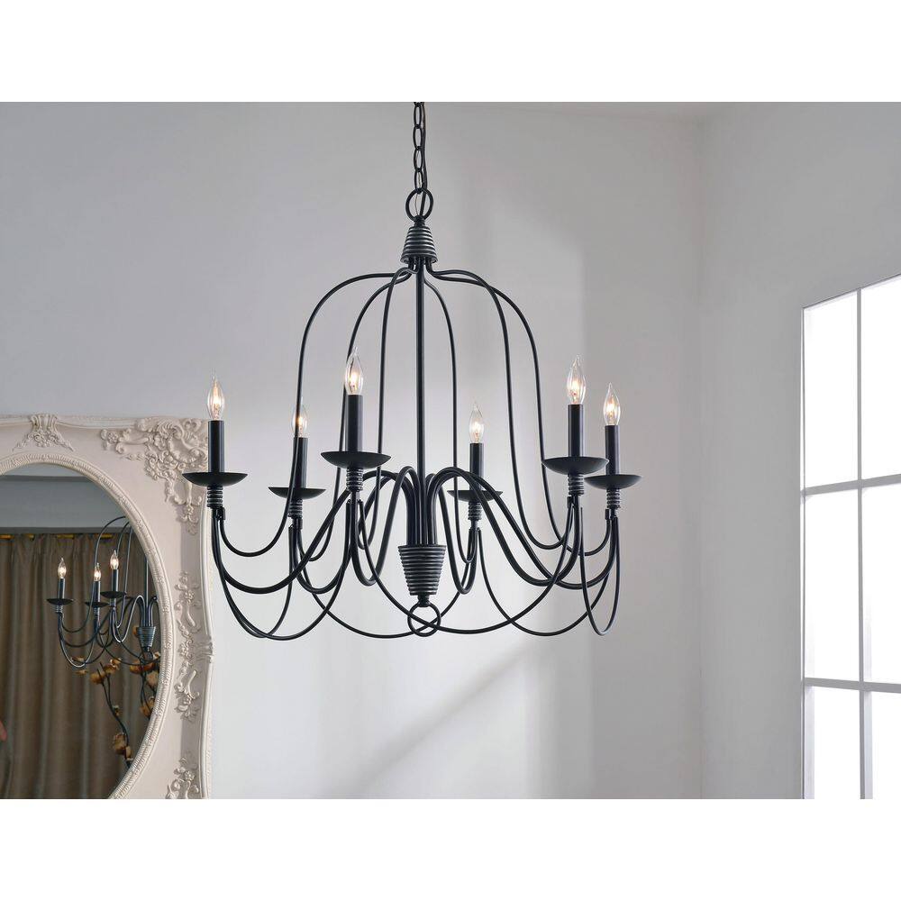  Pannier 6-Light Oil Rubbed Bronze Candle Circle Chandelier