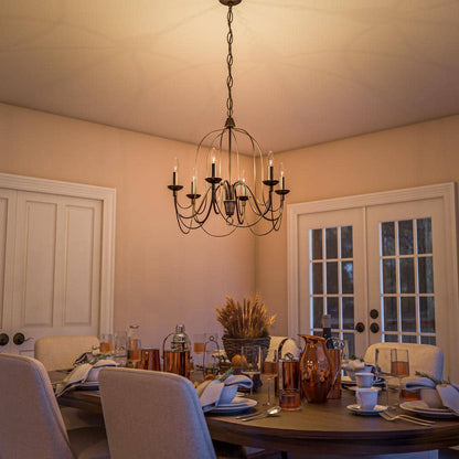  Pannier 6-Light Oil Rubbed Bronze Candle Circle Chandelier