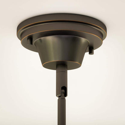  Cambridge 60-Watt 1-Light Oil Rubbed Bronze Shaded Pendant Light With Frosted Glass Shade