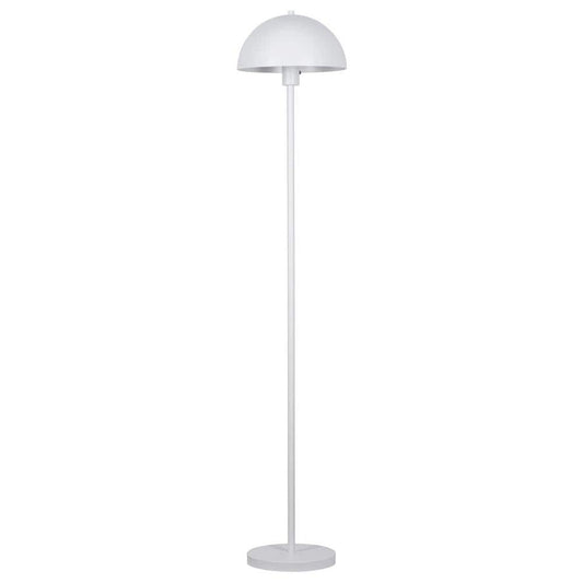  Vega 56 In. White 1-Light Standard Floor Lamp With Metal Dome Shade