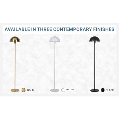  Vega 56 In. White 1-Light Standard Floor Lamp With Metal Dome Shade